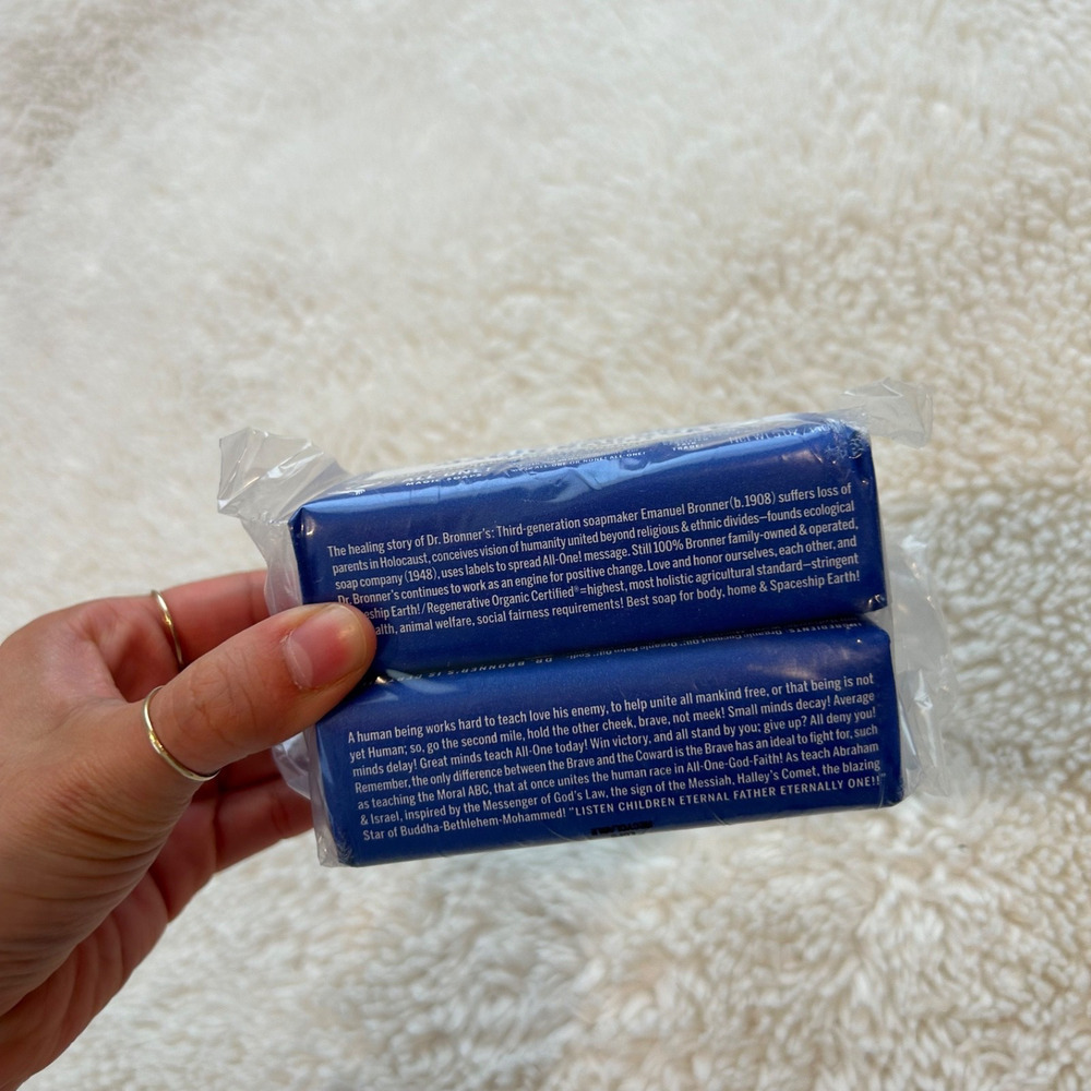 Dr. Bronner's Organic All-One Pure-Castile Bar Soap, Peppermint - 5oz Bundle - Picture 2 of 3